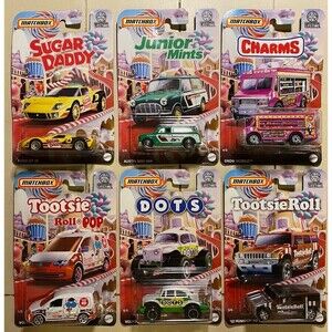 COMPLETE SET OF 6 - 2024 MATCHBOX DIECAST CANDY CARS